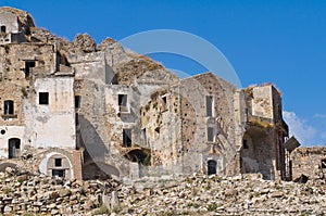 Panoramic view of Craco. Basilicata. Italy.