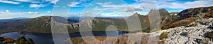 Panoramic view of Cradle mountain and Dove lake