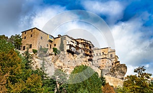 Panoramic view of Cuenca and famous hanging houses, Spain