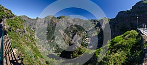 Panoramic view of Curral das Freiras from Eira do Serrado viewpoint, Madeira, Portugal