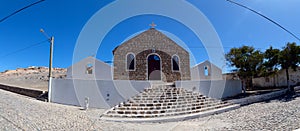 Panoramic view of the current church, the town of Pedro Vaz, Maio Island, Cape Verde photo