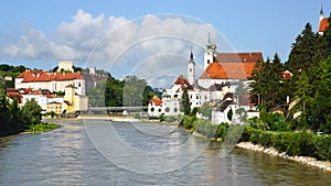 Panoramic view of the dam and the Steyr.