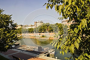 Panoramic view of the Darsena in the center of Milan