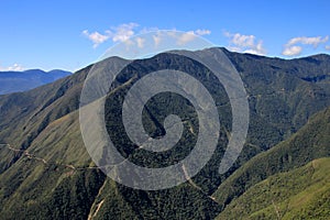 Panoramic view of death road, Bolivia