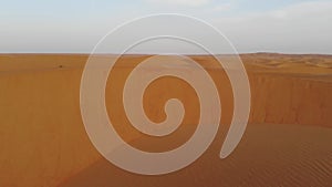 Panoramic view of the desert in Mauritania. Desert in Mauritania. Desert. View. 4k. 4k view. Bird`s eye view. Mauritania in 4k.