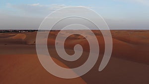 Panoramic view of the desert in Mauritania. Desert in Mauritania. Desert. View. 4k. 4k view. Bird`s eye view. Mauritania in 4k.