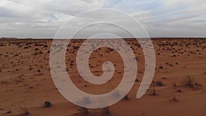 Panoramic view of the desert in Mauritania. Desert in Mauritania. Desert. View. 4k. 4k view. Bird`s eye view. Mauritania in 4k.