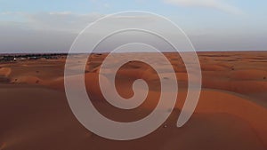 Panoramic view of the desert in Mauritania. Desert in Mauritania. Desert. View. 4k. 4k view. Bird`s eye view. Mauritania in 4k.