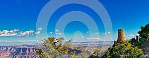 Panoramic View of the Desert View Watch Tower in Grand Canyons National Park