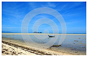 Panoramic view of deserted beach of Ko Pha Ngan.