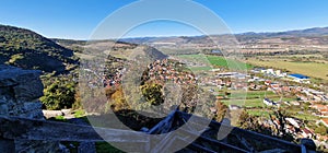 Panoramic view of Deva city, Romania.