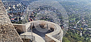Panoramic view of Deva city, Romania.
