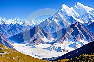 A panoramic view of the Dhauladhar range made with Generative AI