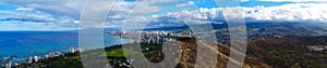 Panoramic View from Diamond Head in Honolulu Hawaii