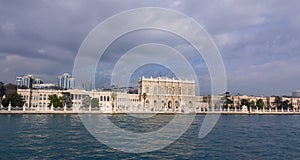 Panoramic view of Dolmabahce Palace, Istanbul, Tur