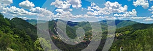 Panoramic view of the Dolomites lucane and the village of Pietrapertosa photo