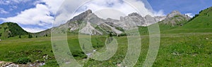 A panoramic view of Dolomiti Alps Italy photo