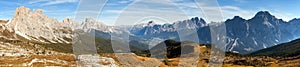 Panoramic view of dolomiti around Cortina d Ampezzo photo