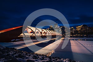 Peace Bridge Illuminated At Night