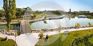 Panoramic view of Drumul Taberei Park in Bucharest