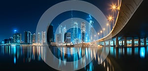 Panoramic view of Dubai Business bay, UAE