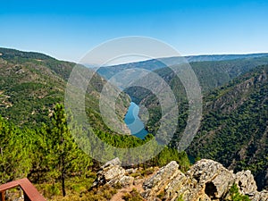 Panoramic view of Duque viewpoint in Ribeira Sacra in Lugo - Spain photo