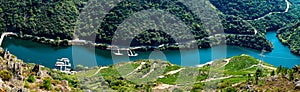 Panoramic view of Duque viewpoint in Ribeira Sacra in Lugo - Spain