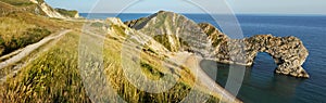 Panoramic View of Durdle Door in United Kingdom.