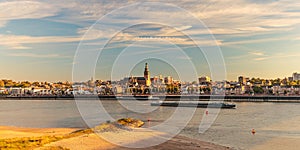 Panoramic view of the Dutch city of Nijmegen during sunset