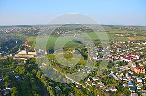 Panoramic view of the Earth from a hot air balloon