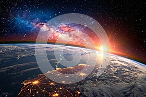 Panoramic View of Earth from Space