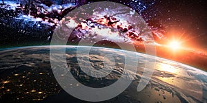 Panoramic View of Earth from Space