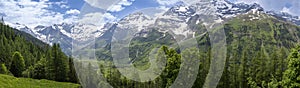Panoramic view of East Alpes at the Ferleiten area in Austria