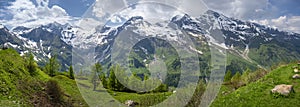 Panoramic view of East Alpes at the Ferleiten area in Austria