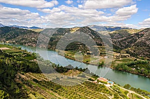 Panoramic view of the Ebro River, Spain