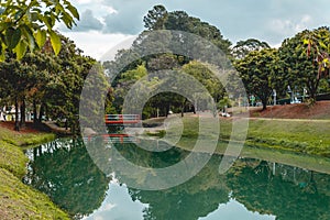 Panoramic view of the Ecological Park, in Indaiatuba, Brazil. photo