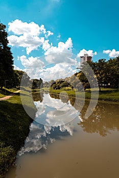 Panoramic view of the Ecological Park Parque Ecologico, in Indaiatuba, Brazil photo