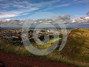 A panoramic view of Edinburgh from Arthurs Seat