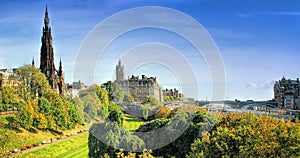 Panoramic view of Edinburgh, Scotland, UK