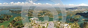 Panoramic view from El Penol, the rock of Guatape. Antioquia department. Colombia photo