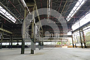 Panoramic view of empty industrial plant site nowadays site for meetings and expositions OGR