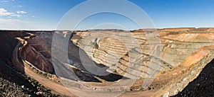 Panoramic view of the enormous Super Pit - a gold mine in Kalgoorlie, Western Australia