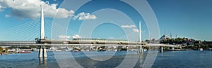 Panoramic view of the European part of Istanbul across the Golden Horn