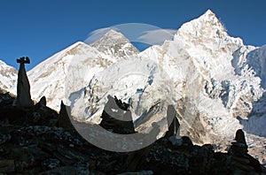 Panoramic view of Everest and Nuptse from Kala Patthar