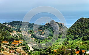 Panoramic view from Eze to the sea. Travel concept