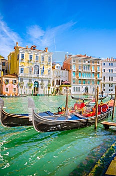 Panoramic view of famous Grand Canal in Venice, Italy