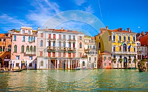 Panoramic view of famous Grand Canal in Venice, Italy