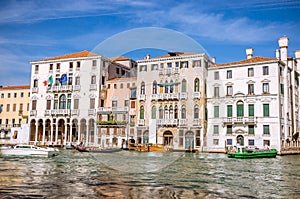 Panoramic view of famous Grand Canal in Venice, Italy