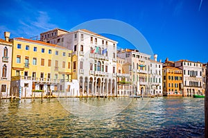 Panoramic view of famous Grand Canal in Venice, Italy