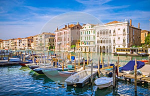 Panoramic view of famous Grand Canal in Venice, Italy